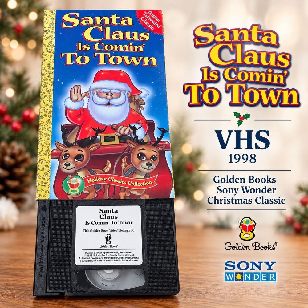 Santa Claus Is Comin' To Town VHS 1998 Sony Wonder Golden Books Christmas